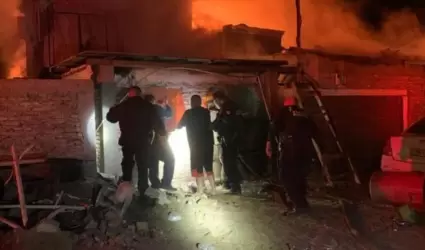 Incendio de vivienda en San Luis Ro Colorado