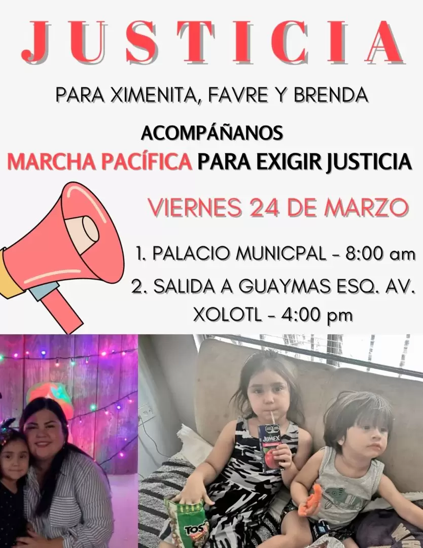 Marcha por ximena, favre y brenda