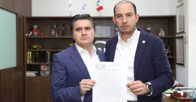 Marko Corts, presidente nacional del PAN y Gildardo Real, dirigente estatal