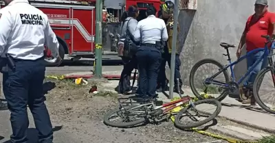 Vehculo de carga impacta a ciclista en la colonia Luis Encinas