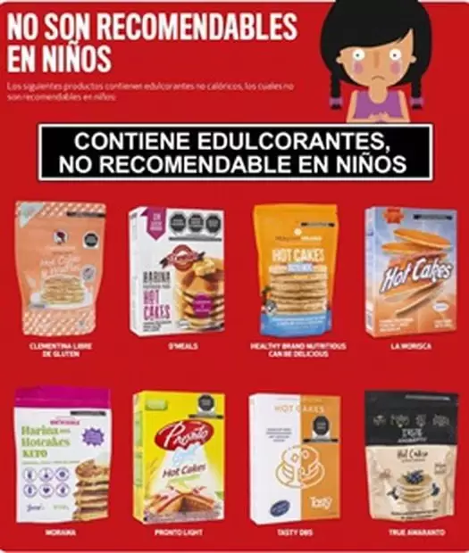 Harinas para hot cake no recomendadas para nios