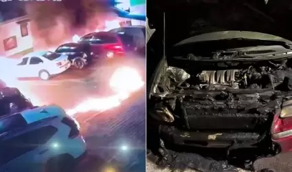 Autos incendiados en Morelia