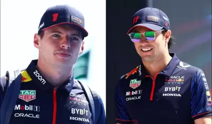 Max Verstappen y "Checo" Prez, pilotos de Red Bull