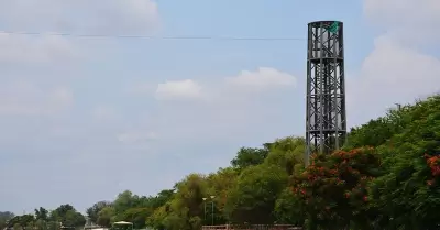 Estructura de la tirolesa ubicada en la Laguna del Ninari