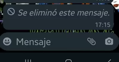 Mensaeje eliminado de WhatsApp