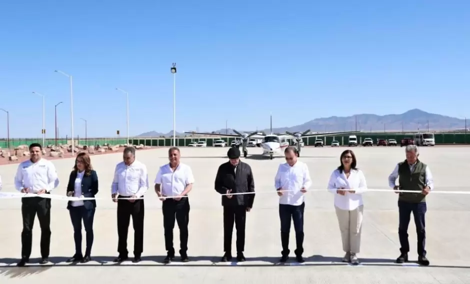 Inauguracin de aerdromo en Cananea