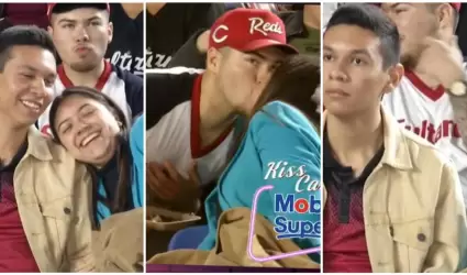 Joven es "bateado" en la Kiss Cam