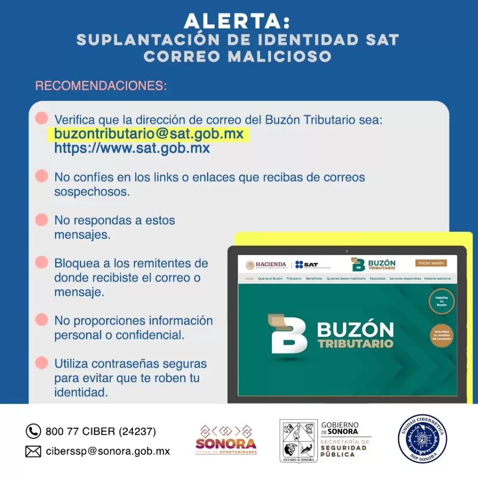 Llam a la ciudadana a evitar ser vctima de extorsin o fraude por correos