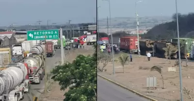 Desde las primeras horas del martes, operadores de transporte de carga se manife