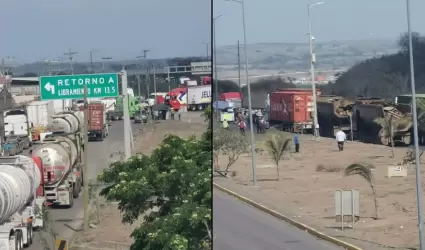 Desde las primeras horas del martes, operadores de transporte de carga se manife