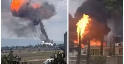 Explosin de ducto de combustible en la comunidad El Tesoro en Polotitln