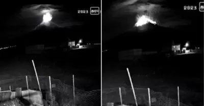 La explosin del Popocatpetl fue captada en una cmara de videovigilancia