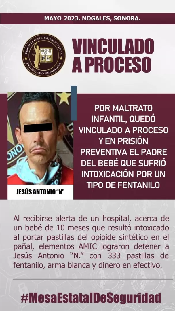 Padre de beb intoxicado con fentanilo