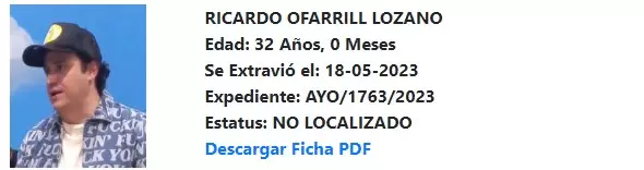 La FGJ busca a Ricardo O'Farrill.