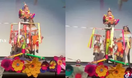 Bebs recrean tradicin de Voladores de Papantla
