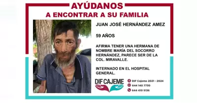 Buscan a familiares del seor Juan Jos Hernndez Amez