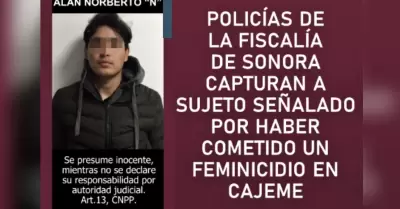 Detenido por feminicidio en Cajeme