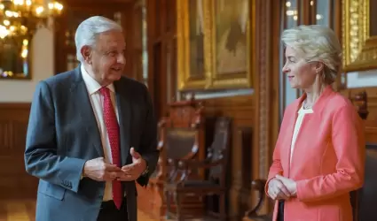 Lpez Obrador y la presidenta de la Unin Europea, Ursula von der Leyen