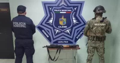 Aseguran en Cajeme dos armas largas tipo fusil.