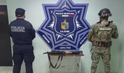 Aseguran en Cajeme dos armas largas tipo fusil.