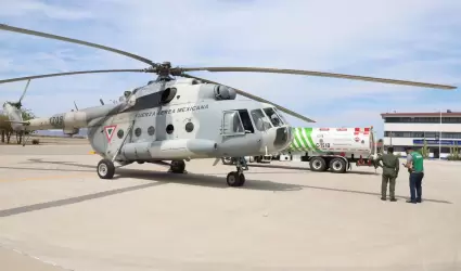 Helic�ptero MI-17 de la Fuerza A�rea Mexicana lleg� a Sonora