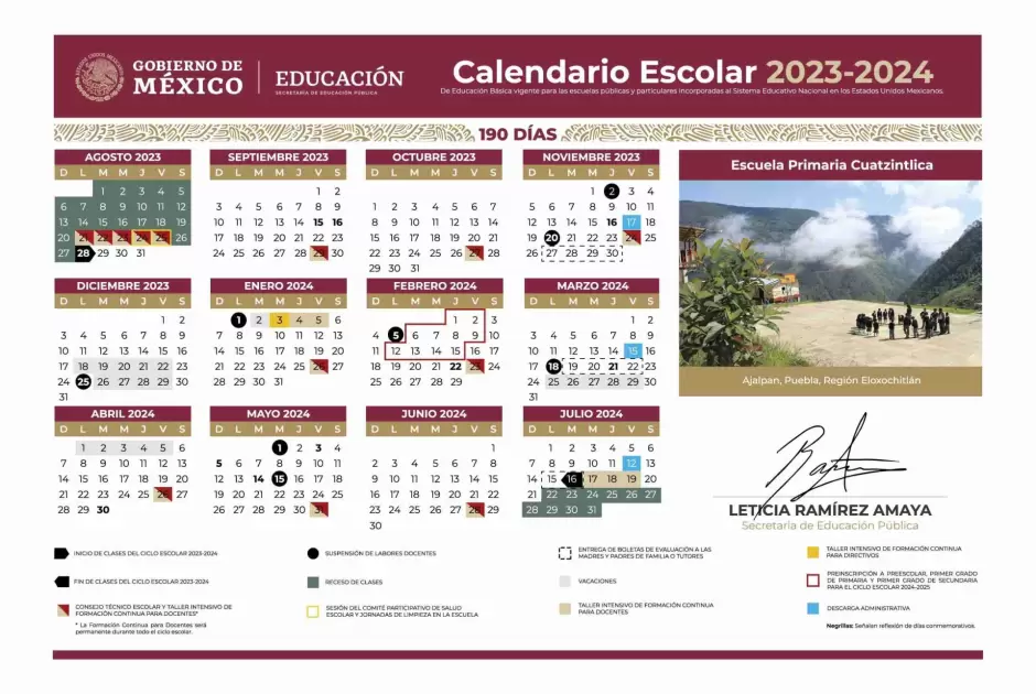 Calendario escolar 2023-2024