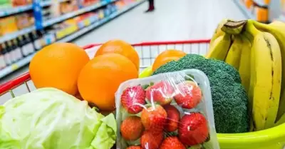 Frutas y verduras en carrito de mandado