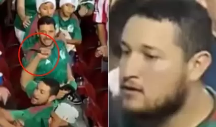 Aficionado apuala a seguidor de la Seleccin Mexicana