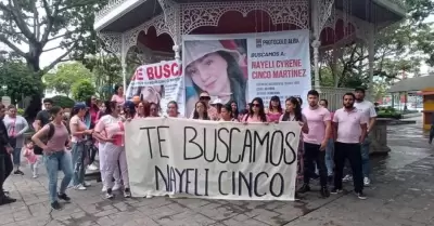 Manifestaciones para pedir la liberacin de Nayeli Cinco