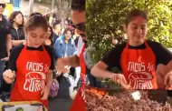 Karol Sevilla es captada vendiendo tacos