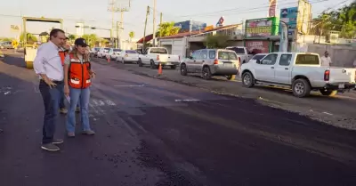 Supervisin de los trabajos de recarpeteo del bulevar Lzaro Crdenas