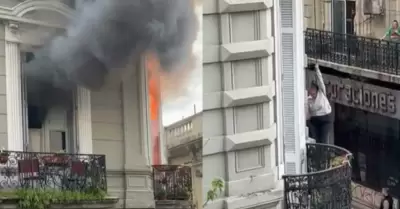 Incendio de edificio en Argentina