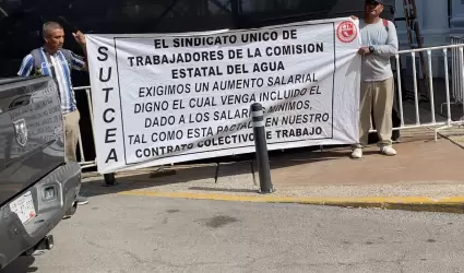 Manifestacin del Sindicato nico de los Trabajadores de la Comisin Estatal del