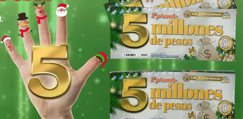 Entregará Sorteo Unison 5 mdp como primer premio en diciembre