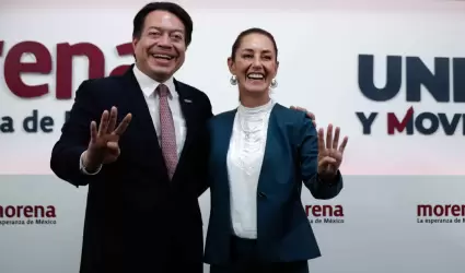 Mario delgado y Claudia Sheinbaum