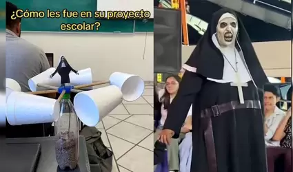 Alumnos se basan en la "Monja viral" para hacer su proyecto escolar