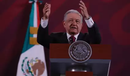 Presidente Andrs Manuel Lpez Obrador durante conferencia matutina.