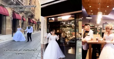 Pareja de novios se volvieron virales por ir a un caf antes de su boda