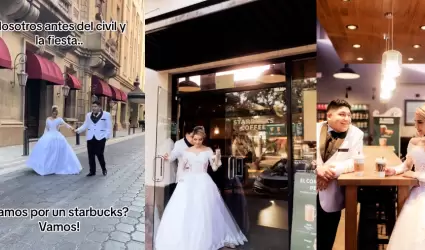 Pareja de novios se volvieron virales por ir a un caf antes de su boda