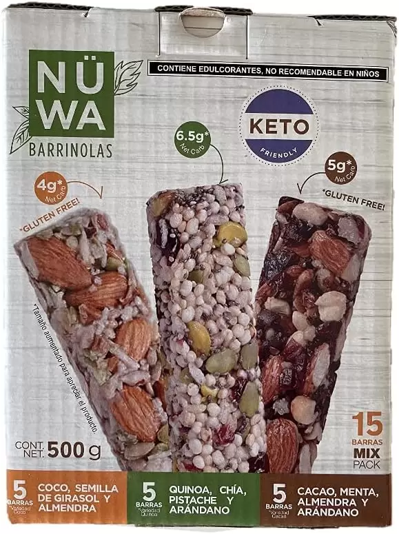 NWA barritas de cacao, coco y quinoa