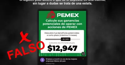 Detectan anuncio falso para invertir en Pemex