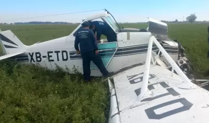 Avioneta de fumigacin agrcola se desploma en San Luis Ro Colorado