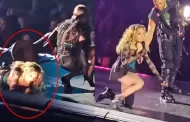 VIDEO Madonna sufre cada arriba del escenario
