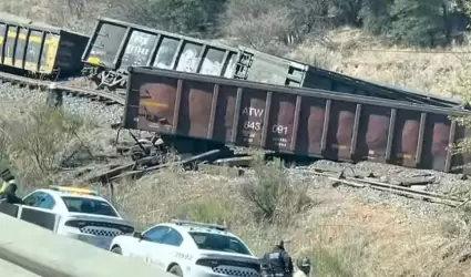 Descarrilan vagones del tren en Nogales