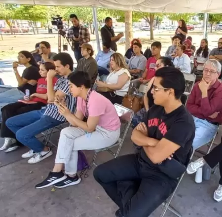 Estudiantes de la Universidad de Sonora expresaron su apoyo a la huelga iniciada