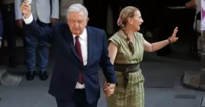 El presidente Andrs Manuel Lpez Obrador y su esposa Beatriz Gutirrez Mller