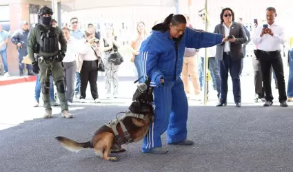 "Boris", agente canino de FESC, es nombrado perro del ao 2023