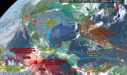 Fenmenos meteorolgicos de este martes en Mxico