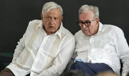 El presidente Andrs Manuel Lpez Obrador y Rubn Rocha Moya, gobernador de Sina