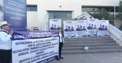 Empleados del Poder Judicial en Hermosillo protestan contra reforma